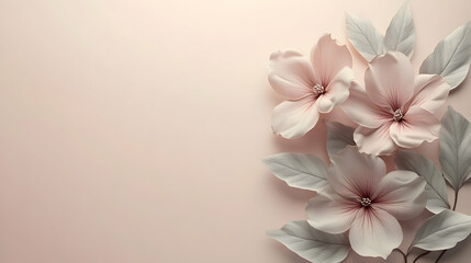 Minimalistic Floral Design Template Featuring Pastel Colors for Elegant Backgrounds and Creative Projects
