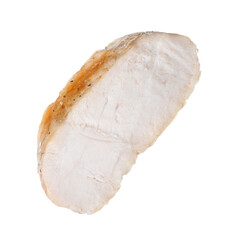 Piece of grilled chicken meat isolated on white