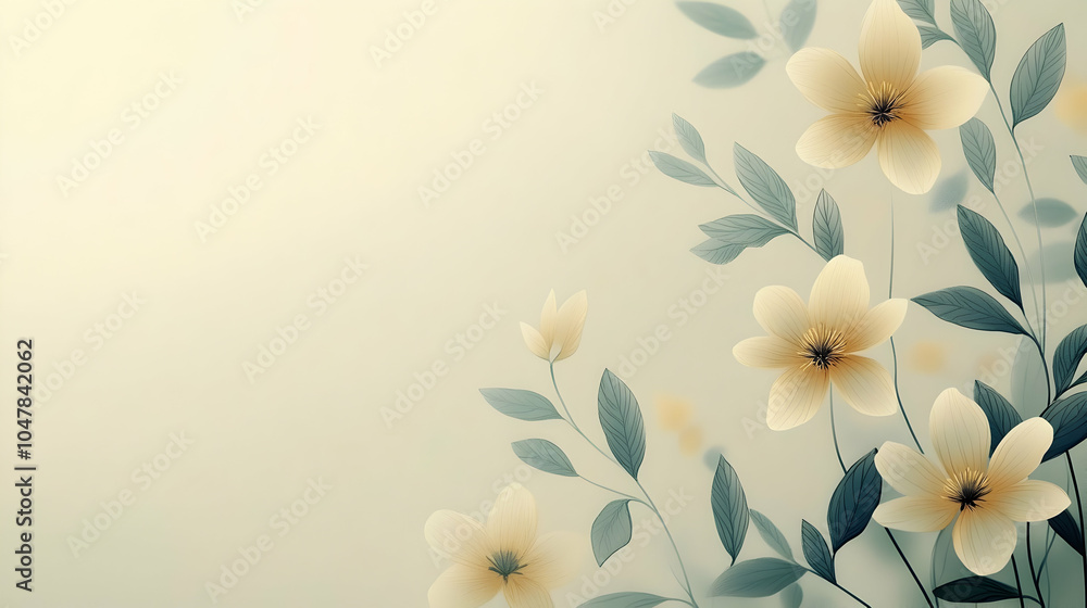 Poster elegant vector floral background with delicate patterns and soft colors