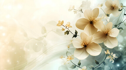 Clean and Simple Vector Floral Background Featuring Soft Flowing Elements in a Serene Color Palette