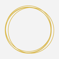 Hand drawn and pen draw circle and Round line icon. Flat style isolated on white background. Handwritten circle vector illustration.