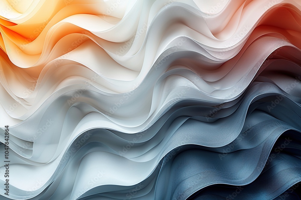 Poster a flowing abstract design featuring soft waves in gradient colors.