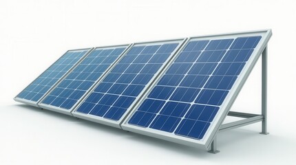 Set of solar panels isolated on white background photovoltaic cells for green energy and environment