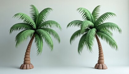 Obraz premium palm tree on gray background
