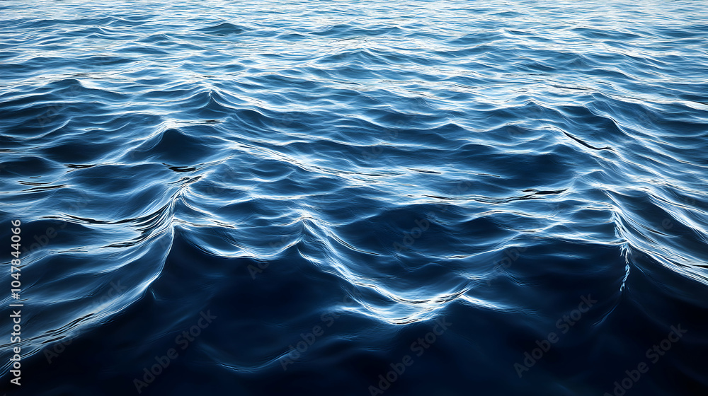 Poster aerial view of tranquil ocean surface with gentle waves under soft lighting