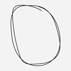 Obraz premium Hand drawn and pen draw circle and Round line icon. Flat style isolated on white background. Handwritten circle vector illustration.