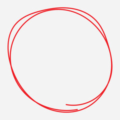 Hand drawn and pen draw circle and Round line icon. Flat style isolated on white background. Handwritten circle vector illustration.