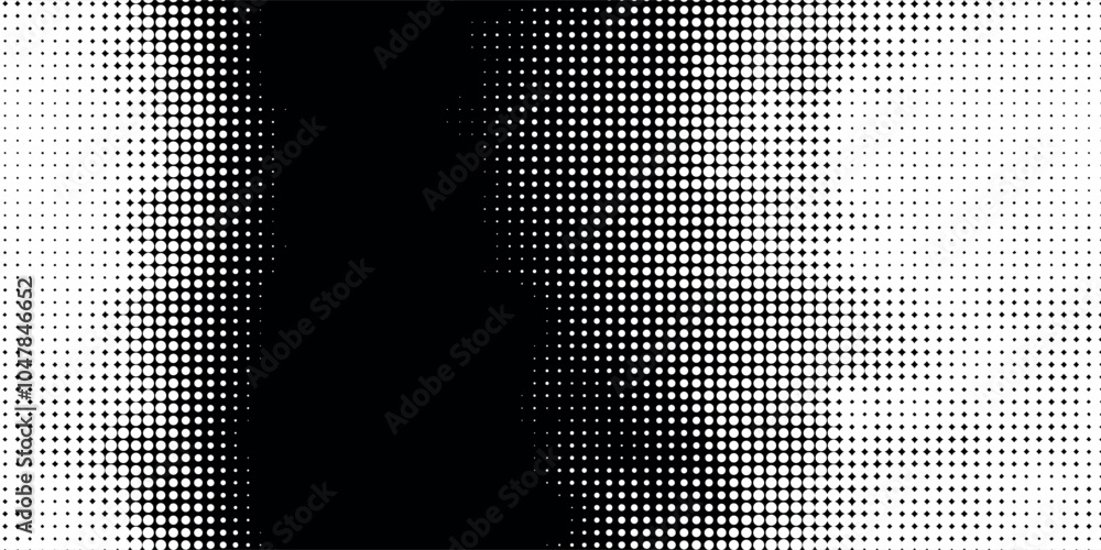 Wall mural black and white dot pattern gradient texture background. halftone abstract pop art