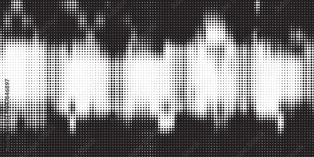 Wall mural black and white dot pattern gradient texture background. halftone abstract pop art