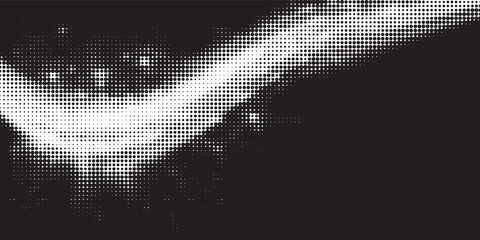 Black and white dot pattern gradient texture background. Halftone abstract pop art