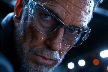 A hyper-realistic portrait of a father and son in the garage, their faces covered in grease, reflecting how the son takes after his dad&acirc;&euro;&trade;s mechanical expertise