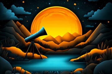 A minimalist image of a telescope pointed at the stars, representing taking a look into the vast unknown