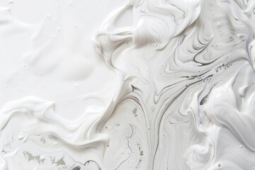 Abstract white fluid art marble paint texture background