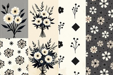 Black and White Floral Pattern