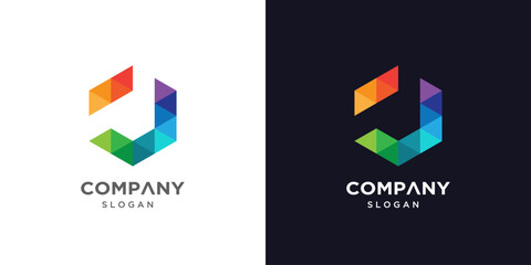 Abstract letter J logo icon. Geometrical abstract logos. Icon design. Logo Design for business of modern, luxury, elegant, simple.
