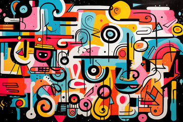 Colorful Abstract Geometric Art With Dynamic Shapes and Lines