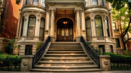 Obraz premium Captivating Grand Entrance of Historic Building