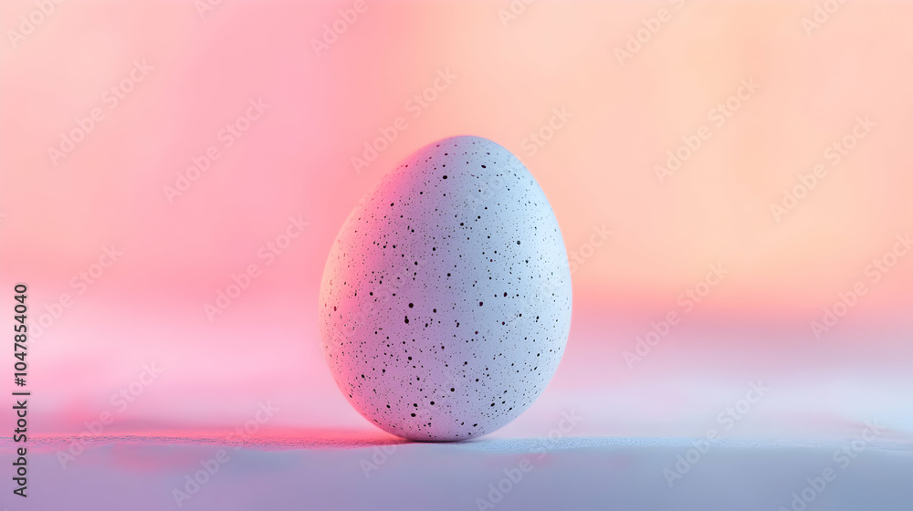 Poster single egg in focus with smooth gradient backdrop transition, capturing minimalist elegance and subt
