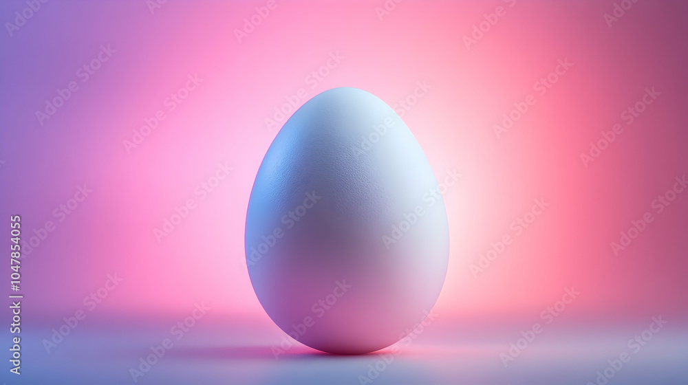Poster single egg in focus against a soft gradient backdrop, showcasing subtle color transitions and textur