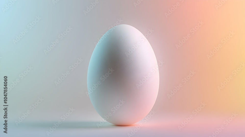 Poster single egg in focus against a soft gradient backdrop, capturing subtle transitions of color and ligh