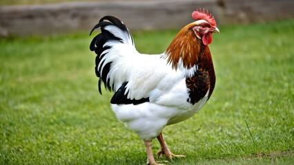 Charming Swedish Flower Hen, a rare breed known for its vibrant feather colors and gentle temperament. Perfect for backyard flocks and poultry enthusiasts.