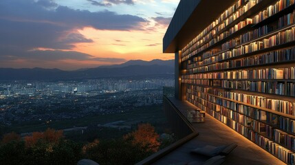 Serene View from Suwon Starfield Library at Sunset