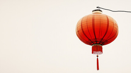 Obraz premium red Lantern on white background. ai generative.