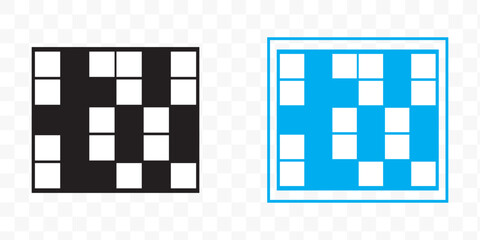 crossword icon. Crossword Puzzle vector Illustration on black and blue background.