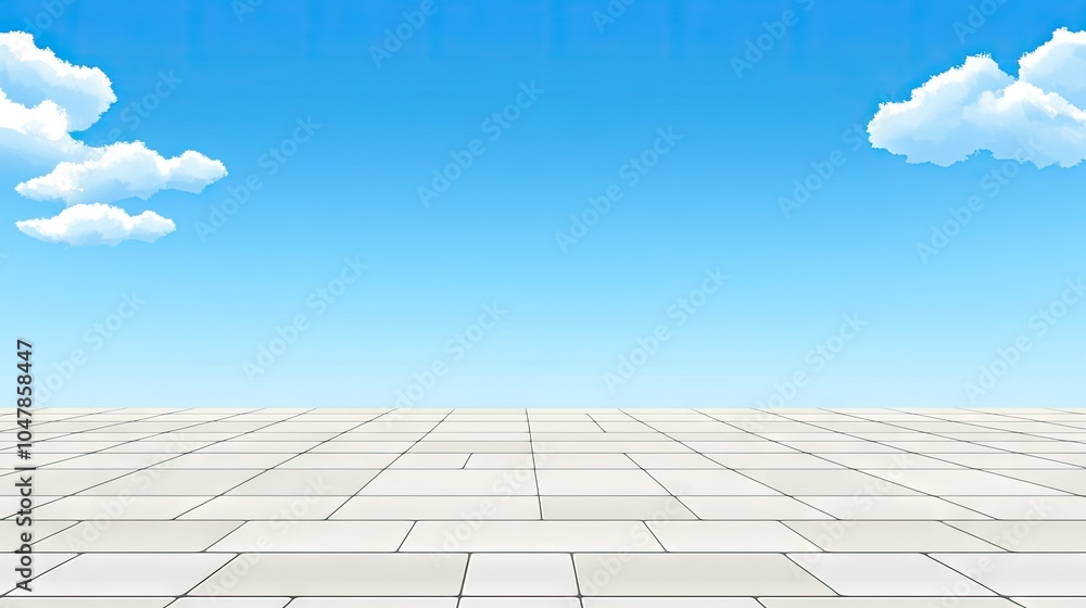 Poster modern rooftop design with sharp angles and sky