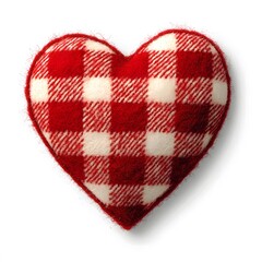 Sweet Red and White Gingham Heart with Stitched Edge

