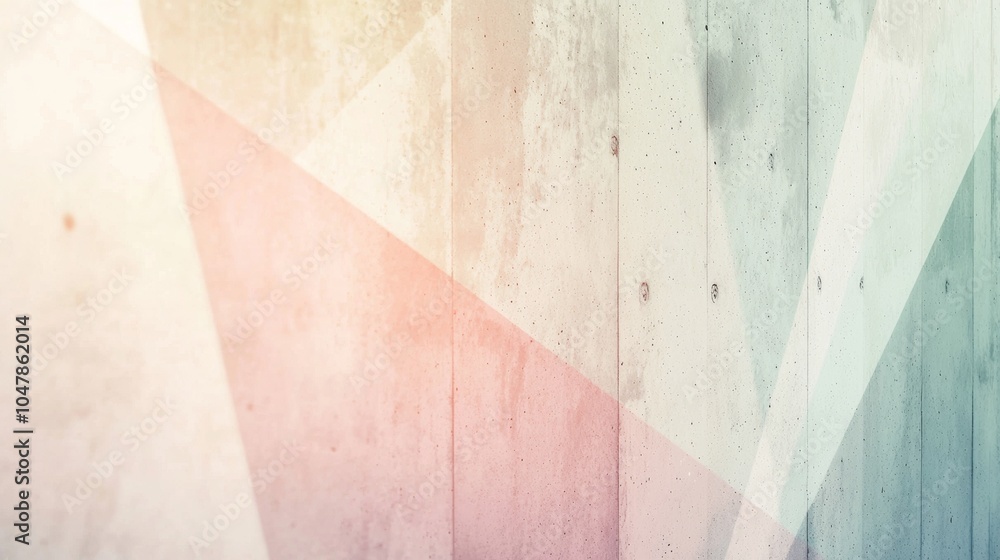 Aufkleber geometric pastel triangles overlaying a concrete wall creating an abstract textured background, idea