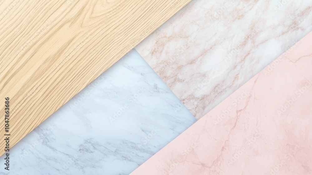 Poster wood grain and marble textures combine to create a stylish and modern geometric background in a soot
