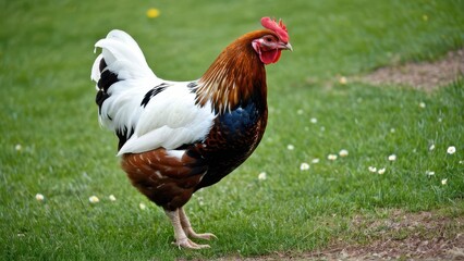 Beautiful Swedish Flower Hen with a unique pattern of colorful feathers, adding an eye-catching element to any flock. Known for its hardiness and friendly nature.