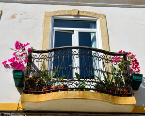 characteristic balcony in in lagos algarve portugal