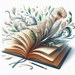 Open Book with Fanned Pages