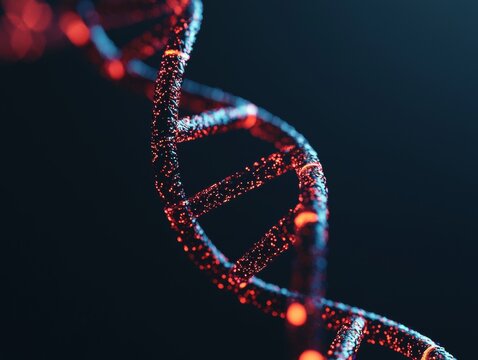 Glowing DNA Strand Model with Futuristic Effects