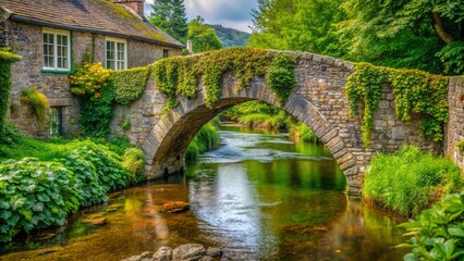 bridge over the river, generative ai, ai generated, ai