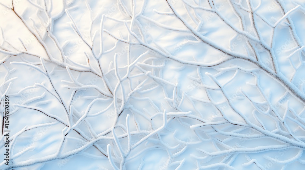 Poster intricate and delicate patterns of frost crystals forming on a glass surface creating an abstract fr