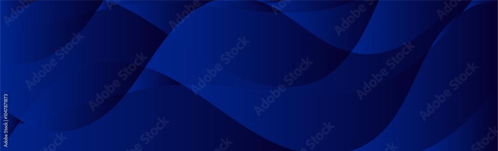 Poster abstract blue background with curved lines and gradients.