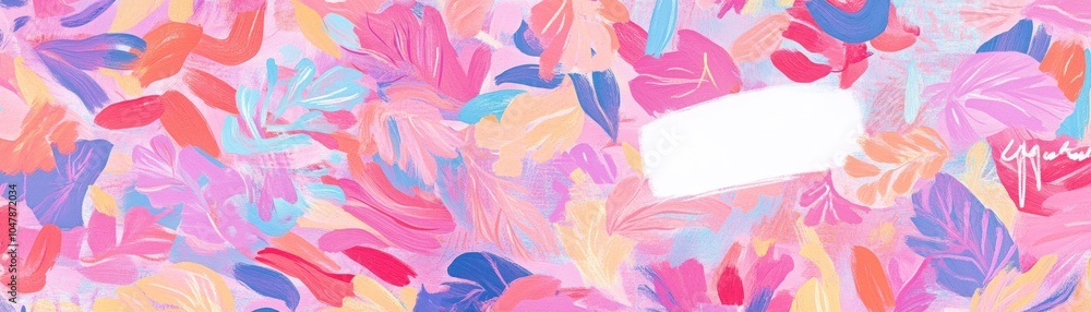 Canvas Prints abstract floral pattern with pastel colors and a white space for text.