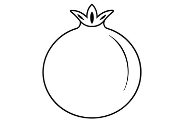 Pomegranate fruit flat vector icon silhouette