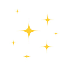 Shine or sparkle vector. Sparkling star in yellow color on white background. Sparkle star icons. Shine icon. Star sparkle doodles vector