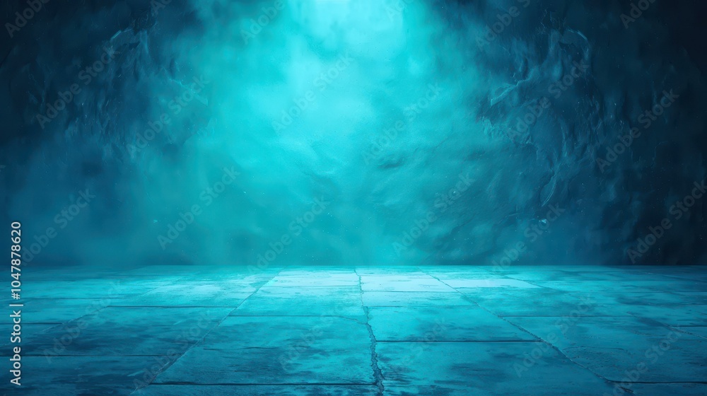 Poster a captivating blue smoky backdrop paired with a textured floor, perfect for adding depth to design p