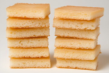 Fototapeta premium stacked honey cake slices on white background