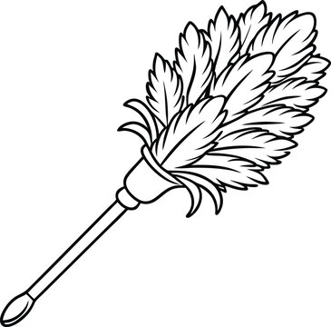 black and white feather duster clip art preview
