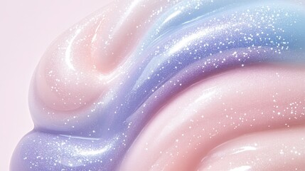 Obraz premium Sparkling iridescent pastel slime texture with glitter edges