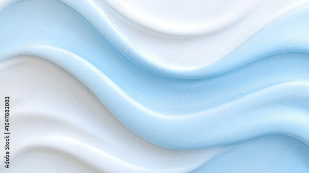 Aufkleber blue and white abstract wave pattern with smooth curves and minimalist design