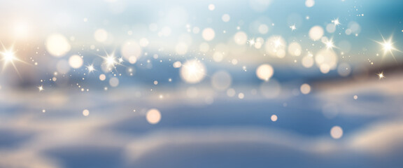 Snowflakes On Snow With Bokeh Of Christmas Lights