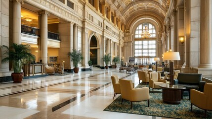 Elegant Grand Showroom Interior Design with Archways