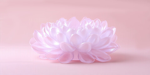 Ethereal pink lotus blooming against soft pastel background